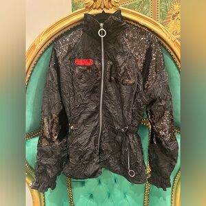 Fila Black Sequin Women's Jacket, Size XS, NWT